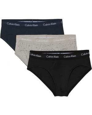 Calvin Klein Lot De Trois Slips À Logo - Noir