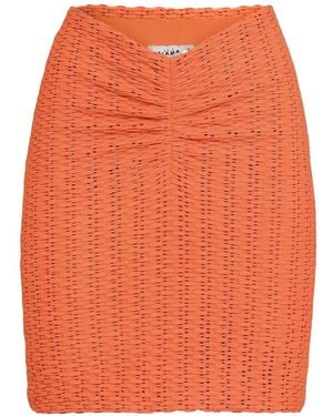 Amir Slama Minifalda Texturizada Fruncida - Naranja