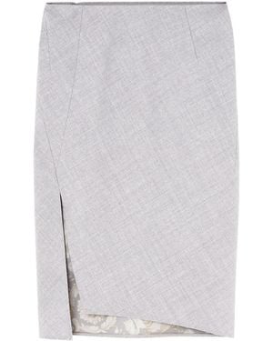 Versace Asymmetric-Hem Pencil Skirt - White