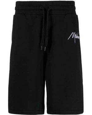 Moschino Logo-Embroidered Organic Cotton Track Shorts - Black