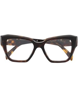 Prada Occhiali Con Placca Logo - Marrone