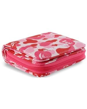 A Bathing Ape Mini Abc Camo Wallet - Pink