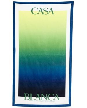CASABLANCA Logo-Detail Beach Towel - Green