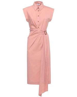 Marella Mllgocce Buckle-Detail Sleeveless Cotton Midi Dress - Pink