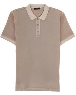 Fay Short-Sleeve Polo Shirt - Grey