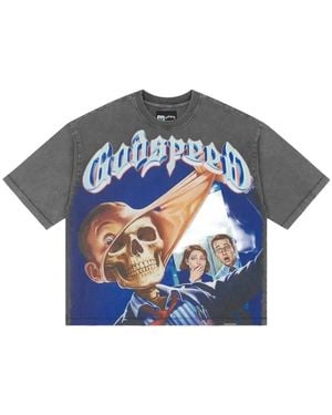 Godspeed Mask Off Graphic-Print T-Shirt - Blue