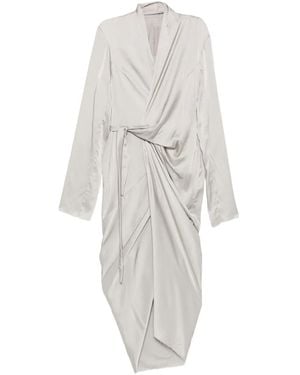 Rick Owens Draped Wrap Midi Dress - White
