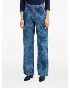 Sisley Geknöpfte Jeans Mit Blumenmuster - Blau