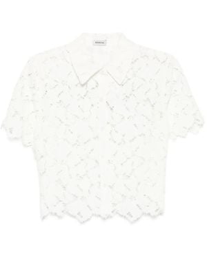 Jonathan Simkhai Camisa con dobladillo festoneado - Blanco