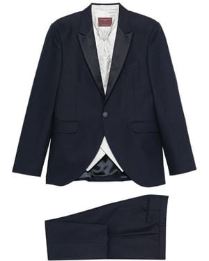 Carlo Pignatelli Traje De Tres Piezas Con Solapas De Pico - Azul