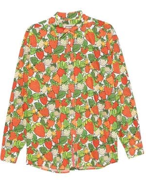 ALESSANDRO ENRIQUEZ Strawberry-Print Shirt - Yellow
