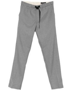 White Sand Drawstring-Waist Trousers - Grey