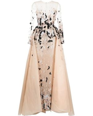 Saiid Kobeisy Bead-Embellished Tulle Gown - Natural