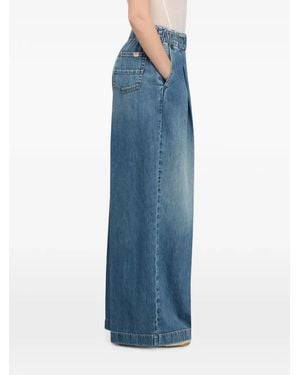 Semicouture Jimmy Pleated-Detail Jeans - Blue