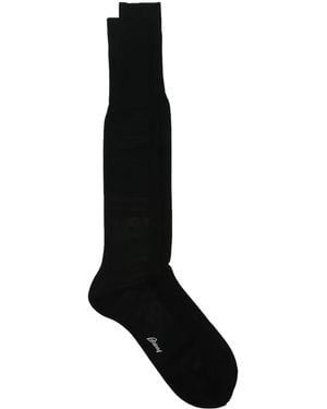 Brioni Socken Mit Logo-Stickerei - Schwarz
