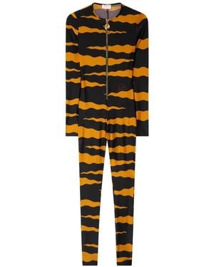 PUCCI Fiamme-Print Lycra Jumpsuit - Black