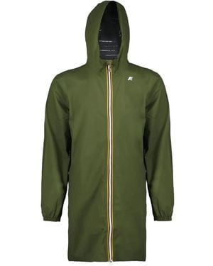 K-Way Zip-Fastening Hooded Coat - Green