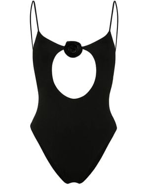 LaRevêche Bañador Nadir con aplique floral - Negro
