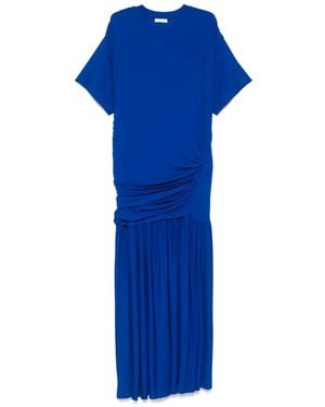 Ferragamo Drapiertes Midikleid mit tiefer Taille - Blau
