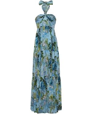 Cara Cara Piana Halter-Neck Tiered Maxi Dress - Blue