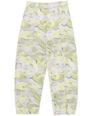 Pinko Camouflage-Print Pleated Trousers - White