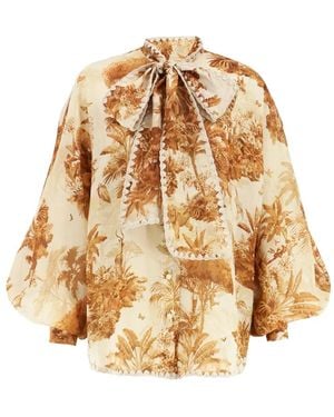 Zimmermann Indra Tie-Neck Blouse - Metallic
