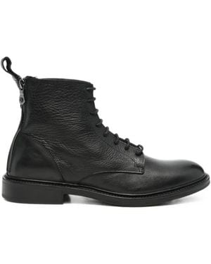 F.LLI RENNELLA Lace-Up Rear-Zip Boots - Black