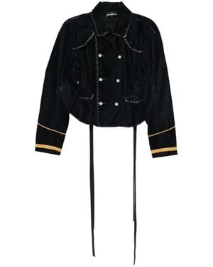 Ann Demeulemeester Giacca Doppiopetto Crop - Nero