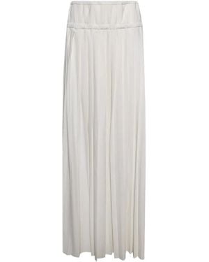 Ferragamo Pleated Midi Skirt - White