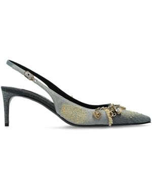 Dolce & Gabbana Pumps Con Decorazione 65Mm - Metallizzato