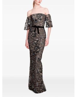 Marchesa Climbing Vine Abendkleid - Schwarz