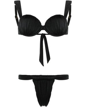 Noire Swimwear Ruched Balconette Bikini - Black