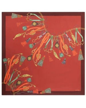 Etro Silk Scarf With Charm Motif - Red