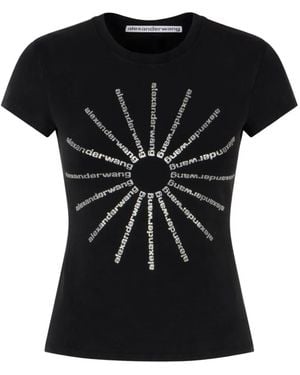 Alexander Wang Crystal-Embellishment T-Shirt - Black