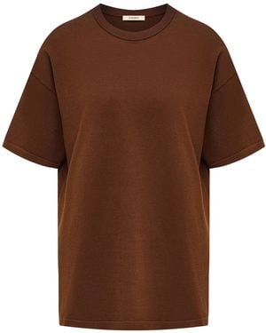 12 STOREEZ Round-Neck Short-Sleeve T-Shirt - Brown