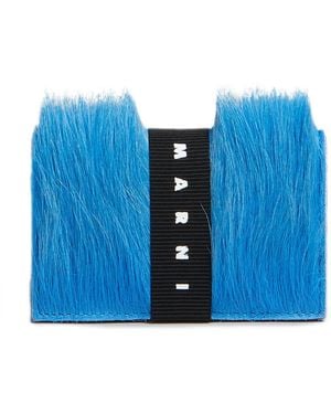 Marni Portemonnaie Mit Logo-Riemen - Blau
