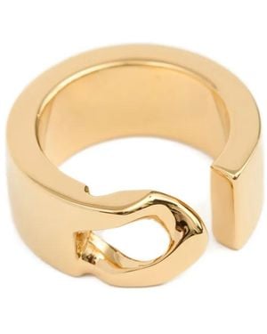 MM6 by Maison Martin Margiela Anillo Minimal de 3 mm con logo - Metálico