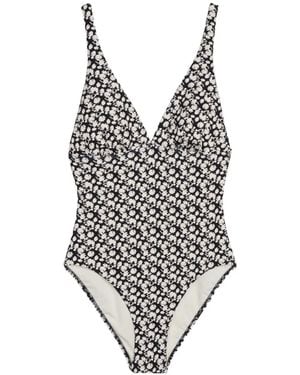 Marc O' Polo Bañador Texturizado Con Estampado Floral - Blanco