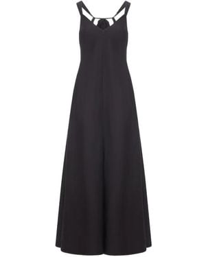 120% Lino Ruffled Linen Dress - Black