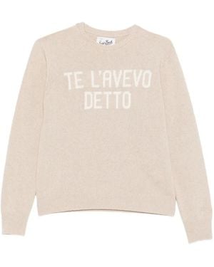 MC2 Saint Barth New Queen Intarsia-Knit Wool Sweater - Natural