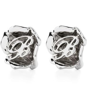 Blumarine Pendientes con motivo de rosa - Blanco