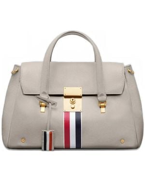 Thom Browne Rwb Stripe Bolton Bag - White