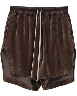 Rick Owens ベルベット ショートパンツ - ブラウン