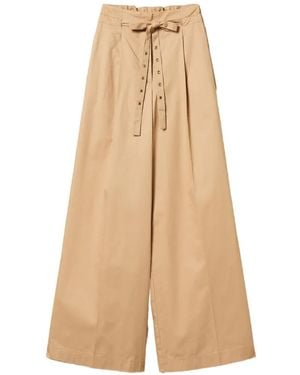 Twinset Tie Palazzo Trousers - Natural