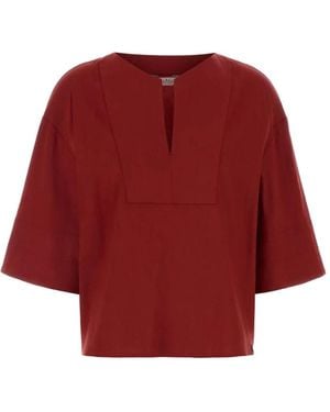 Max Mara Sospiro V-Neck Tunic Top - Red