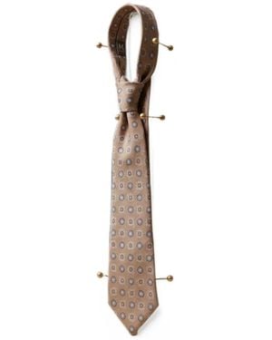 Tombolini Corbata Con Estampado Geométrico - Blanco