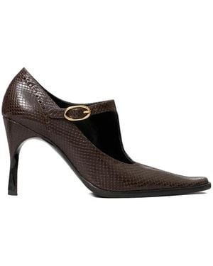 Tory Burch Twisted-Heel Monk Strap Court Shoes - Black