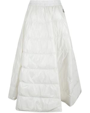 Moncler Quilted Logo-detail Midi Skirt - White