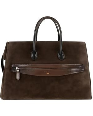 Santoni Suede Tote Bag - Brown