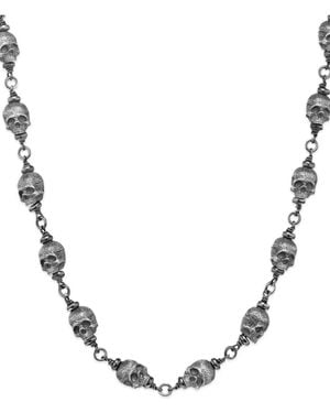 David Yurman Memento Mori Skull Rosary Kette Aus Sterlingsilber 9Mm - Mettallic